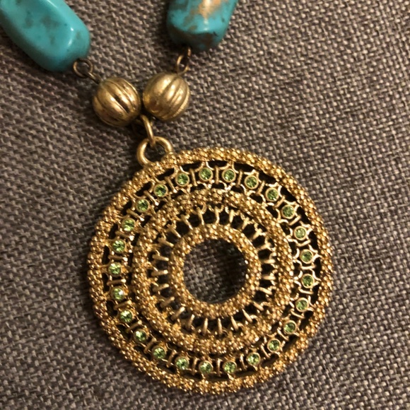 Women’s Necklace Turquoise, Gold and Green Colors - Picture 14 of 14